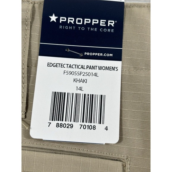 Propper EdgeTec Tactical Pants Womens 14 Long Khaki Ripstop Cargo Inseam 33.5 - Picture 6 of 8